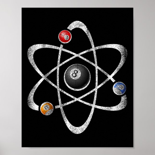Affiche Billard Salle de billard Sport Atom Science Ret Vi (Devant)