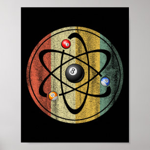 Affiche Billard Salle de billard Sport Atom Science Ret Vi