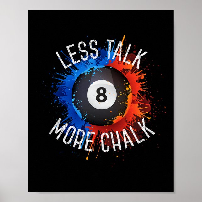 Affiche Billard Salle de billard Sport Moins Parler Plus C (Devant)