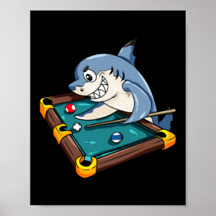 Affiche Billard Shark Pool Snooker Player Cadeau