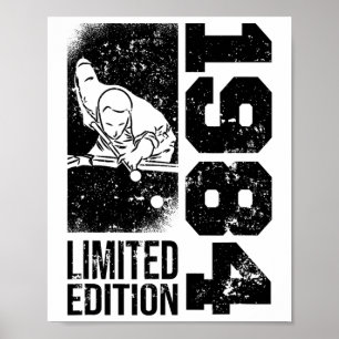 Affiche Billard Snooker-game Vintage 1984 Birthday Pool-