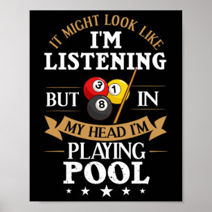 Affiche Billard Snooker Pool Joueur Sport Competit