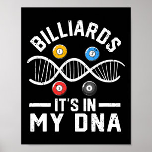 Affiche Billard Son Dans Mon Dna Funny Pool Billard Joueur