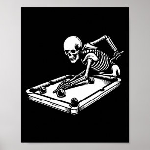 Affiche Billard squelette billard snooker de la piscine d'