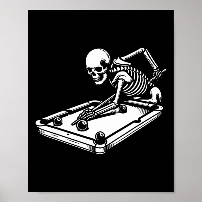 Affiche Billard squelette billard snooker de la piscine d' (Devant)