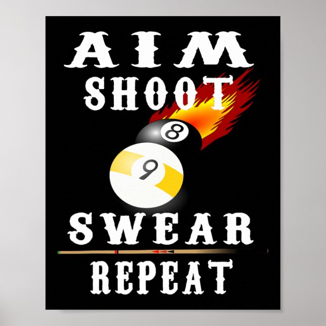 Affiche Billard Vintage Retro Pool (Devant)