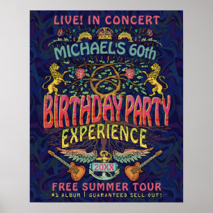Affiche Billet de concert de groupe de rock pour fête d'an