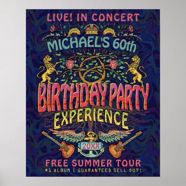 Affiche Billet de concert de groupe de rock pour fête d'an (Devant)