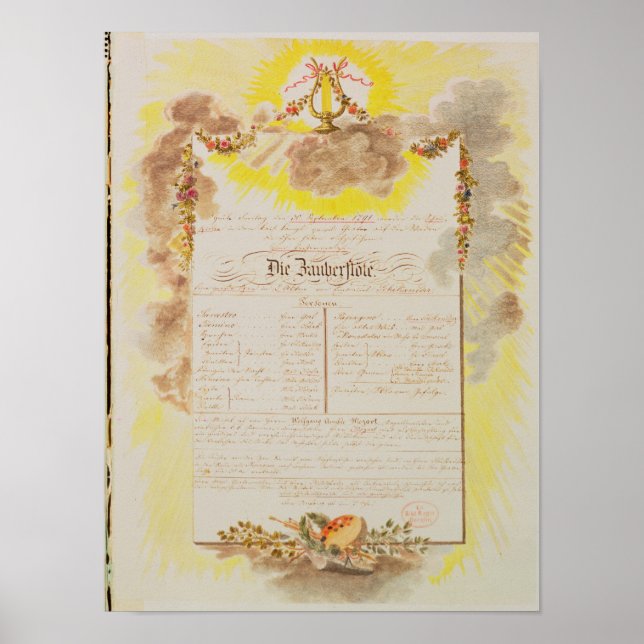 Affiche Billet de lecture pour "La Flûte magique" (Devant)