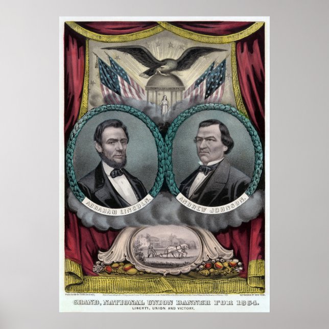Affiche Billet présidentiel républicain 1864 (Devant)