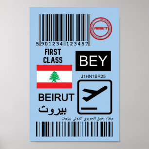 Affiche Billet voyage Beyrouth Liban