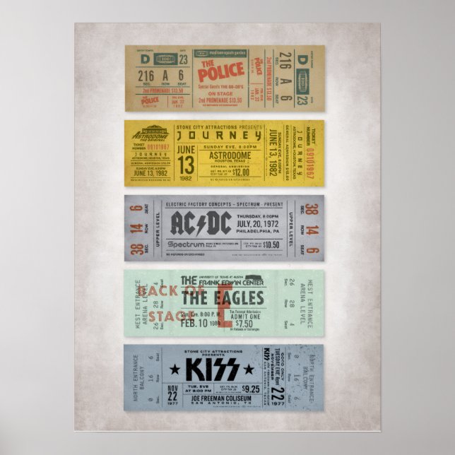 Affiche Billets de Concert de Rock Classique – Mur de Musi (Devant)