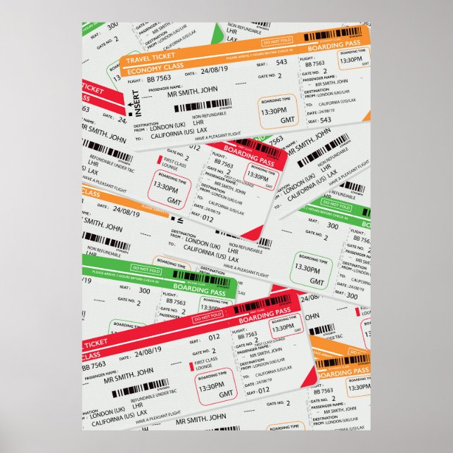 Affiche Billets de ligne aérienne (Devant)