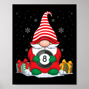 Affiche Billiard Ball Gnomes de Noël mignon Billiard Ball