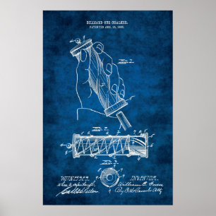 Affiche Billiard Brevet Art #12 Décor de la salle de la pi