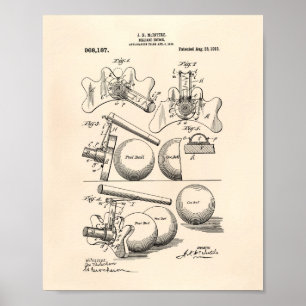 Affiche Billiard Bridge 1910 Patent Art - Old Peper
