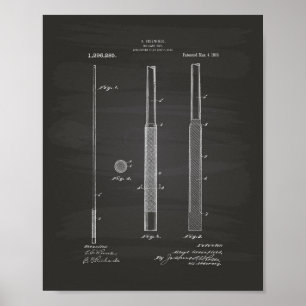 Affiche Billiard Cue 1919 Patent Art - Chalkboard