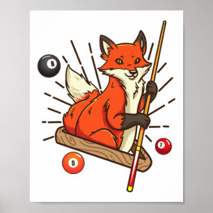 Affiche Billiard Fox Hustler Pool Shirts Girls Snooker Gif