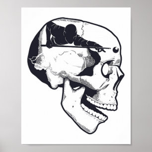 Affiche Billiard Joueur Cerveau Billiards Table Rack C