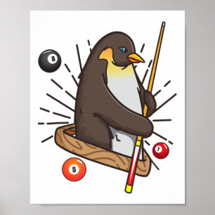 Affiche Billiard Penguin Hustler Pool Chemises Girls Snook