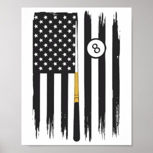 Affiche Billiard Pool Player Billiards Table Etats-Unis Am