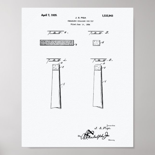 Affiche Billiard sans cou 1925 - Livre blanc (Devant)