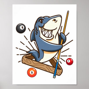 Affiche Billiard Shark Hustler Pool Shirts Girls Snooker G