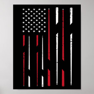 Affiche Billiards Drapeau Usa Snooker Cue Billiards Cadeau