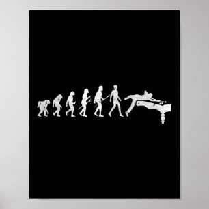 Affiche Billiards Évolution De Billard Humain Snooker Pool