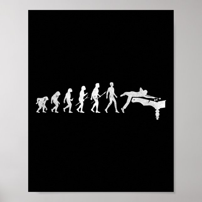 Affiche Billiards Évolution De Billard Humain Snooker Pool (Devant)