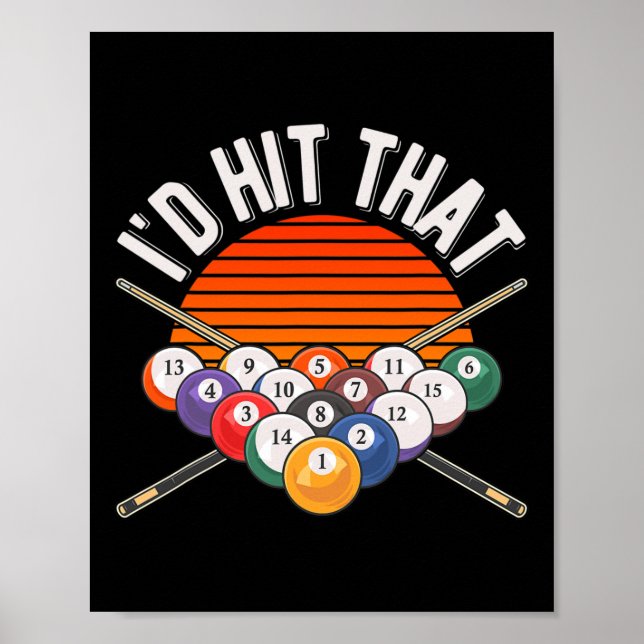 Affiche Billiards Fundy Id Toucher Ce Pool Player Retro Vi (Devant)