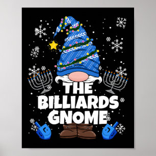 Affiche Billiards Gnome Drôle juif Hanoukka Gnome Billia
