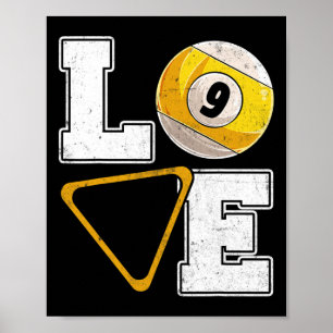 Affiche Billiards Love Pool Player Billiards Lover