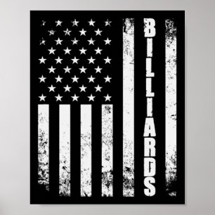 Affiche Billiards Snooker American Flag Jeux américains Sp