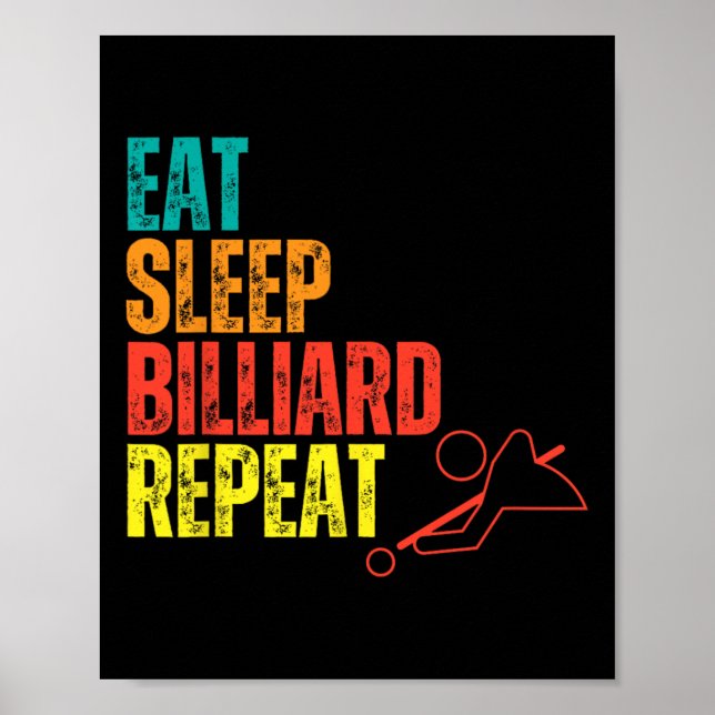 Affiche Billiards Vêtements Citation Drôle Billiards Joueu (Devant)