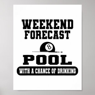 Affiche Billiards Weekend Prévision Billiard Pool Joueurs