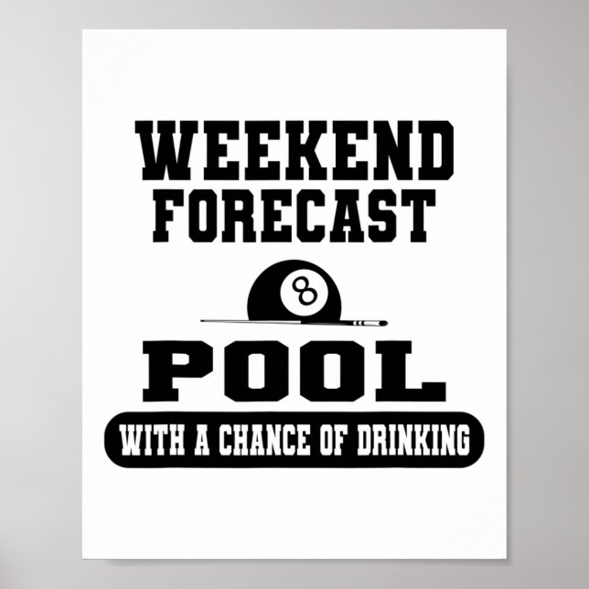 Affiche Billiards Weekend Prévision Billiard Pool Joueurs  (Devant)