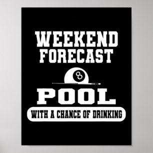 Affiche Billiards Weekend Prévision Billiard Pool Joueurs