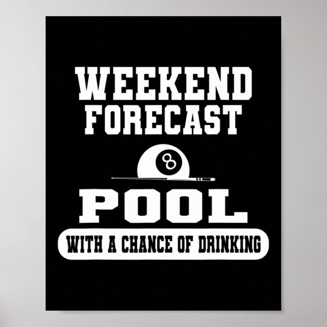 Affiche Billiards Weekend Prévision Billiard Pool Joueurs  (Devant)