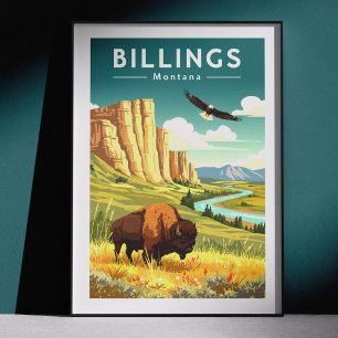 Affiche Billings Montana vintage