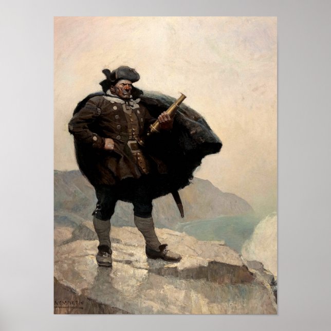 Affiche Billy Bones, île au trésor par N. C. Wyeth (Devant)