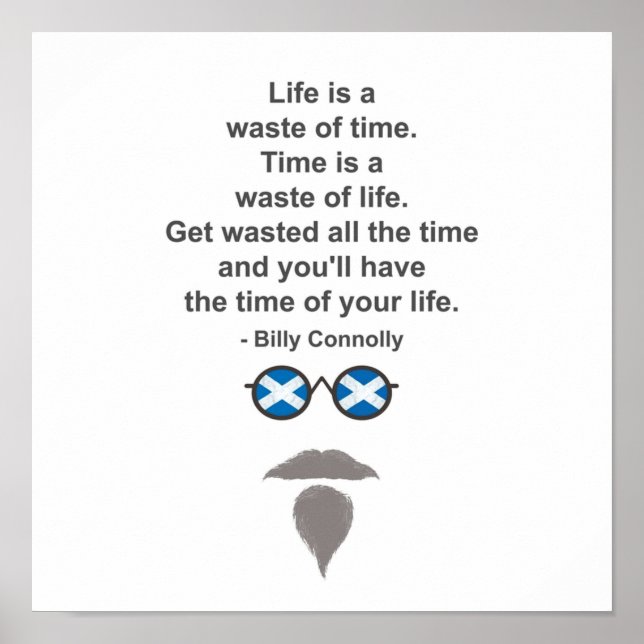 Affiche Billy Connolly lunettes et devis (Devant)