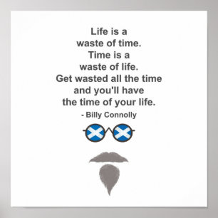 Affiche Billy Connolly lunettes et devis