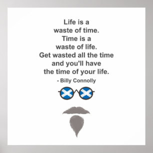 Affiche Billy Connolly lunettes et devis