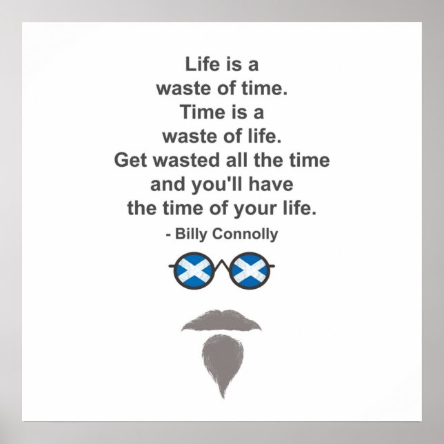 Affiche Billy Connolly lunettes et devis (Devant)