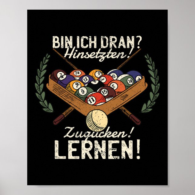 Affiche Bin Ich Dran Sitten ! Zugucken ! Apprends ! Billar (Devant)