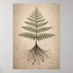 Affiche Binary Botany - Art abstrait codage et nature