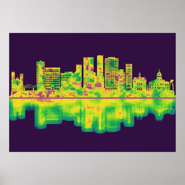 Affiche Binghamton New York Skyline (Devant)