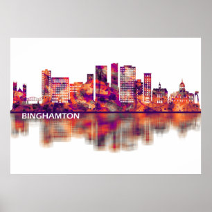 Affiche Binghamton New York Skyline