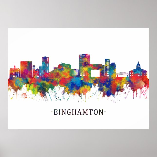 Affiche Binghamton New York Skyline (Devant)